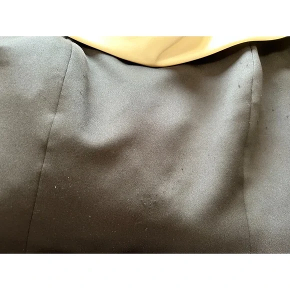 80s Victor Costa Nahdree Evening Dress Size 8 Black White Flower Off Shoulder - Picture 14 of 15